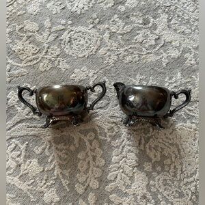 SUGAR AND CREAMER BOWLS SILVER PLATED VINTAGE